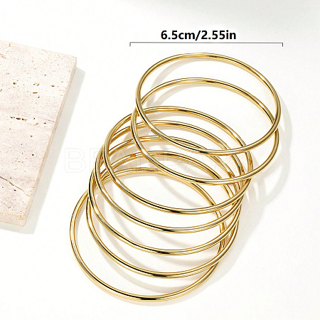 7Pcs Stainless Steel Plain Bangles for Women AW3948-3-1