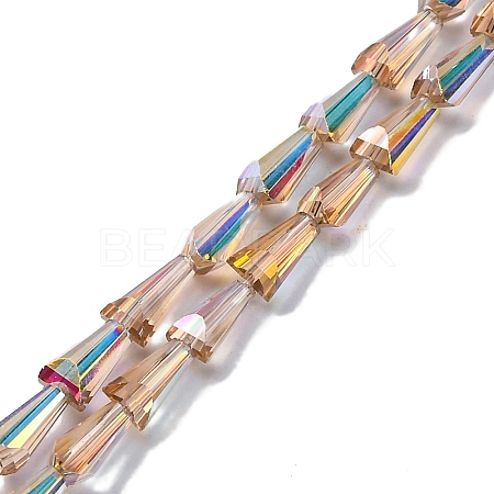 Transparent Electroplate Glass Beads Strands EGLA-H107-02A-AB02-1
