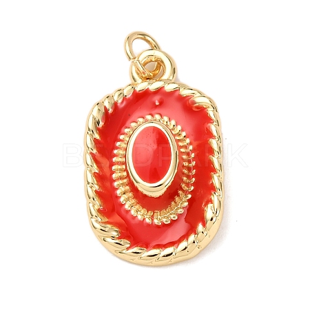 Brass Enamel Pendants KK-K408-66G-01-1