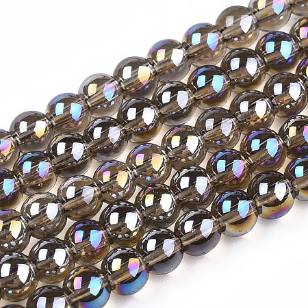 Electroplate Transparent Glass Beads Strands GLAA-T032-T4mm-AB02-1