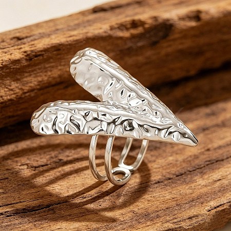 304 Stainless Steel Cuff Open Rings for Women SA-CBAF040-07P-1