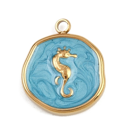 304 Stainless Steel Enamel Pendants STAS-K311-08C-01-1