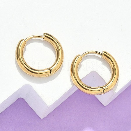 Ion Plating(IP) 304 Stainless Steel Huggie Hoop Earrings EJEW-F111B-16mm-G-1