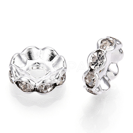 Brass Grade A Crystal Rhinestone Spacer Beads RB-A006-10MM-S-1
