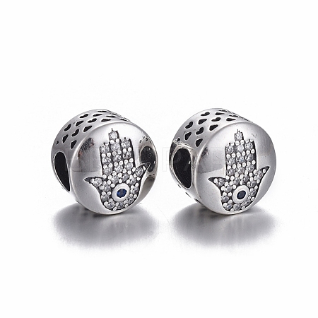 Hollow 925 Sterling Silver European Beads OPDL-L017-018TAS-1