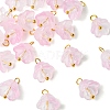 20Pcs Glass & Acrylic Flower Pendants PALLOY-YW00107-06-1