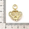 Rack Plating Brass Micro Pave Cubic Zirconia Pendants KK-L226-001G-01-3