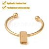 Ion Plating(IP) 304 Stainless Steel Open Cuff Ring Components STAS-I306-02G-2