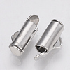 Brass Slide On End Clasp Tubes KK-Q747-11C-P-2