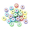 Printed Handmade Polymer Clay Beads CLAY-I016-06-1