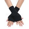 Acrylic Fibers Knitting Long Fingerless Gloves PW-WGAC281-01-1