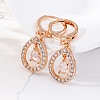 Brass Micro Pave Clear Cubic Zirconia Leverback Earrings EJEW-K300-59G-01-3