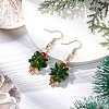 Christmas Tree Glass Dangle Earrings EJEW-JE06128-2