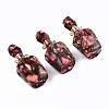 Assembled Synthetic Bronzite and Imperial Jasper Openable Perfume Bottle Pendants G-S366-058F-1