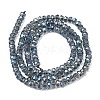 Electroplate Glass Beads Strands GLAA-Q105-03W-2