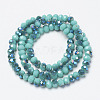 Electroplate Opaque Solid Color Glass Beads Strands EGLA-A034-P4mm-I01-2