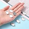 Tibetan Style Antique Silver Alloy Flat Oval Pendant Cabochon Settings TIBEP-M022-36AS-4