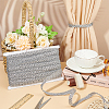 Polyester Braided Metallic Lace Trim SRIB-WH0011-180B-02-5