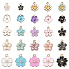 25Pcs 25 Styles Light Gold Plated Alloy Enamel Pendants ENAM-YW0004-33-1