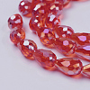 Electroplate Glass Beads Strands EGLA-D015-15x10mm-16-3