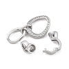 Brass Micro Pave Clear Cubic Zirconia Fold Over Clasps KK-U059-24P-2