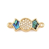 Natural Paua Shell Candy Link Connector Charms KK-Z140-02G-01-1