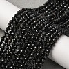 Natural Black Tourmaline Beads Strands X-G-D320-A04-4mm-1