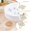 SUPERFINDINGS 24Pcs 2 Color Brass Micro Pave Clear Cubic Zirconia Stud Earring Findings KK-FH0004-79-4