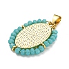 Brass with Glass Pendants KK-G472-04G-02-2