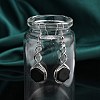 Hexagon Natural Obsidian Dangle Earrings EJEW-K298-01P-08-3