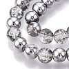 Electroplated Crackle Glass Beads Strands X-EGLA-N014-6mm-03-3