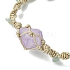 Dyed Natural Quartz Crystal & Green Aventurine Chips Braided Bead Bracelet BJEW-TA00351-3