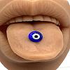 Evil Eye Acrylic with Stainless Steel Tongue Rings WGB59E4-05-1