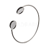 304 Stainless Steel Cuff Blank Bangle Bases with Flat Round Trays STAS-D381-01B-P-1