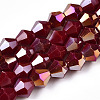 Opaque Solid Color Electroplate Glass Beads Strands EGLA-A039-P6mm-B22-1