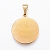 Real 18K Gold Plated 304 Stainless Steel Pendants STAS-H372-01E-2