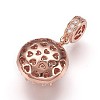 Brass Cubic Zirconia Pendants ZIRC-K070-25RG-2