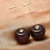 304 Stainless Steel Cherry Stud Earrings EJEW-L304-13G-01-1
