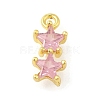 Rack Plating Brass Micro Pave Cubic Zirconia Charms KK-S396-58G-1