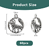 60Pcs Tibetan Style Alloy Howling Wolf Pendants FIND-DC0007-25-2