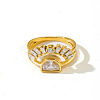 304 Stainless Steel Pave Cubic Zirconia Finger Rings WGB1C77-01-2
