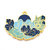 Rack Plating Alloy Enamel Big Pendants ENAM-N056-395F-G-1