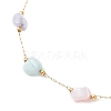 Dyed Nuggets Natural Shell & 304 Stainless Steel Link Chain Anklets AJEW-AN00726-4