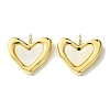 Ion Plating(IP) 304 Stainless Steel Pave Shell Heart Charms FIND-Z028-20G-1