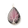 Natural Crackle Agate Pendants PALLOY-JF01526-02-3