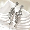 Zinc Alloy Rhinestone Tassel Stud Earring for Women EJEW-S251-01P-3