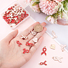   72Pcs 12 Style Light Gold Tone Zinc Alloy Enamel Pendants ENAM-PH0002-18-3