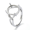 Adjustable 925 Sterling Silver Ring Components STER-K179-08P-1