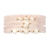 5Pcs 5 Style Natural & Synthetic Mixed Gemstone & Pearl & Shell Star Beaded Stretch Bracelets Set BJEW-JB09495-6