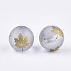 Autumn Theme Electroplate Transparent Glass Beads LS-EGLA-S178-01F-2